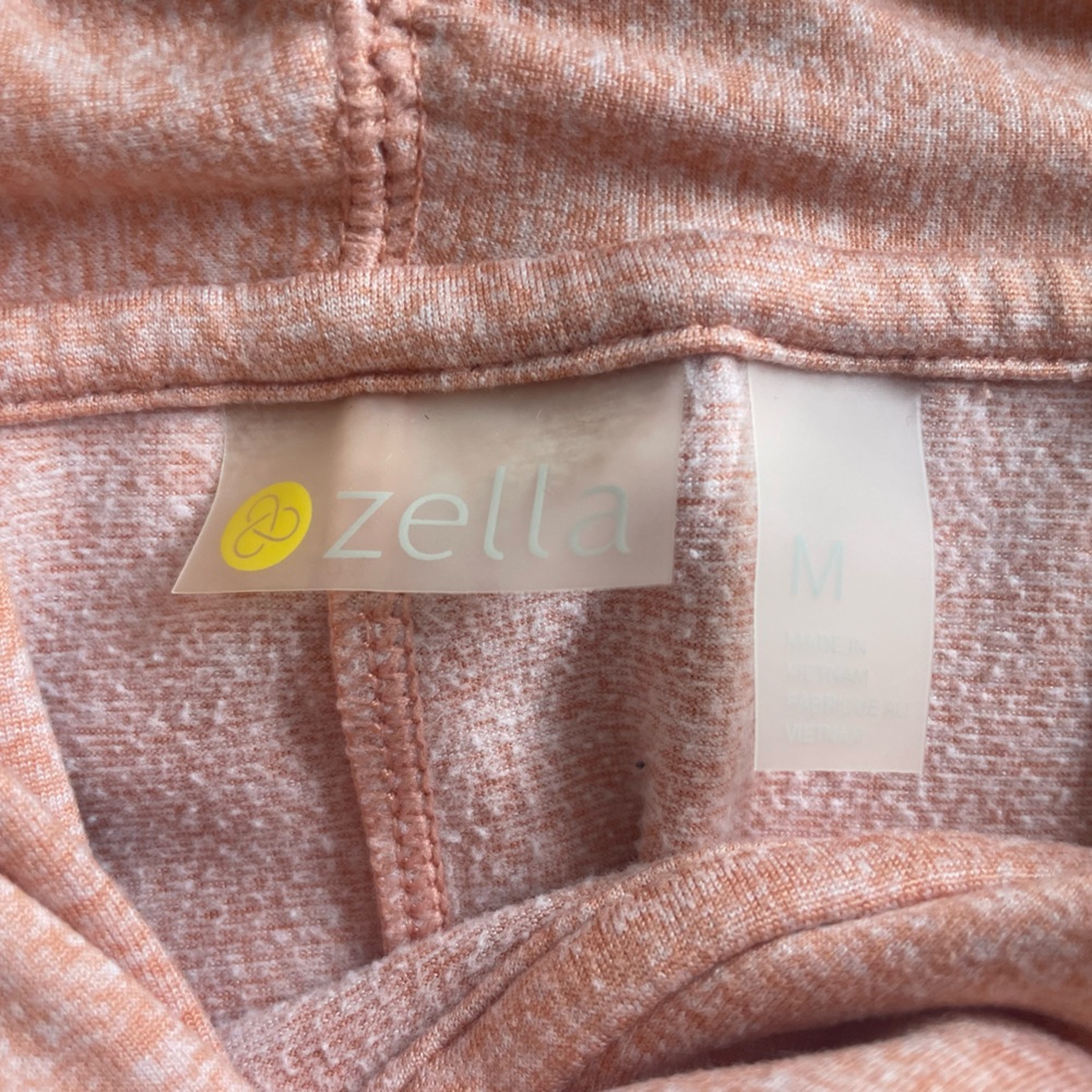 Women’s Zella Asymmetrical Cowl Neck Sweatshirt. like new. Peach.  Medium - Picture 6 of 6